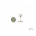 Златно Цвете Обеци с Емайл от 14К Бяло Злато Bloom Jewellery